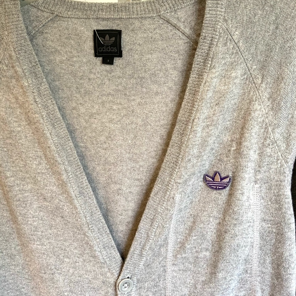Adidas Gray Cardigan Sweater for Men